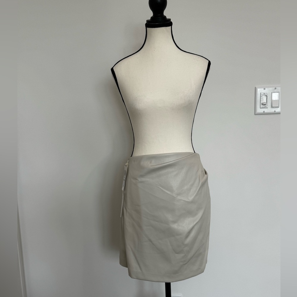 ✨ Wilfred Faux Leather Wrap Mini Skirt ✨